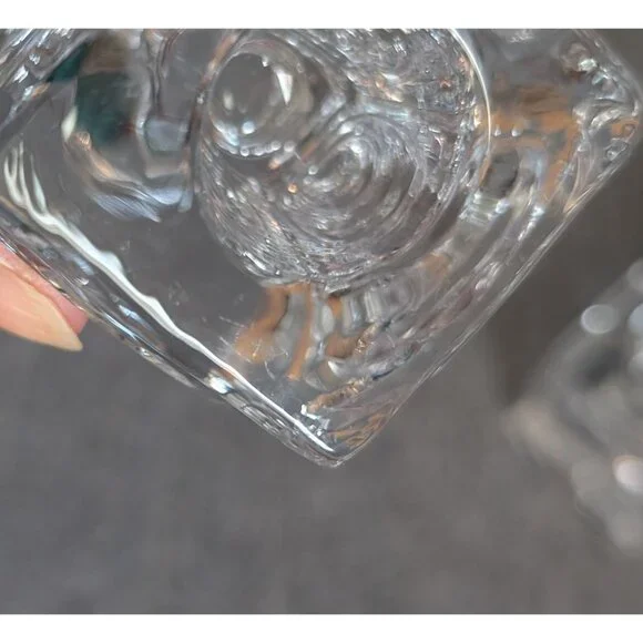 Pair of Riihimäki / Riihimäen "Rengas" Reversible Glass Candle Holders - Picture 5 of 7